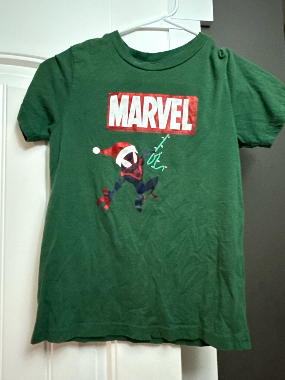 Marvel Green Spider-Man Holiday Tee with Red Logo